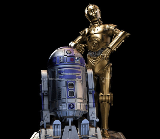 R2D2 & C3PO - Star Wars 3D Model STL File