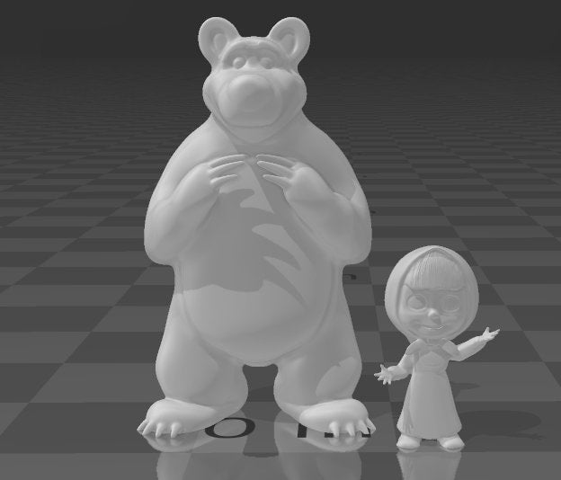 Masha and the Bear 3D STL for 3D Printing - 3DSTLHUB