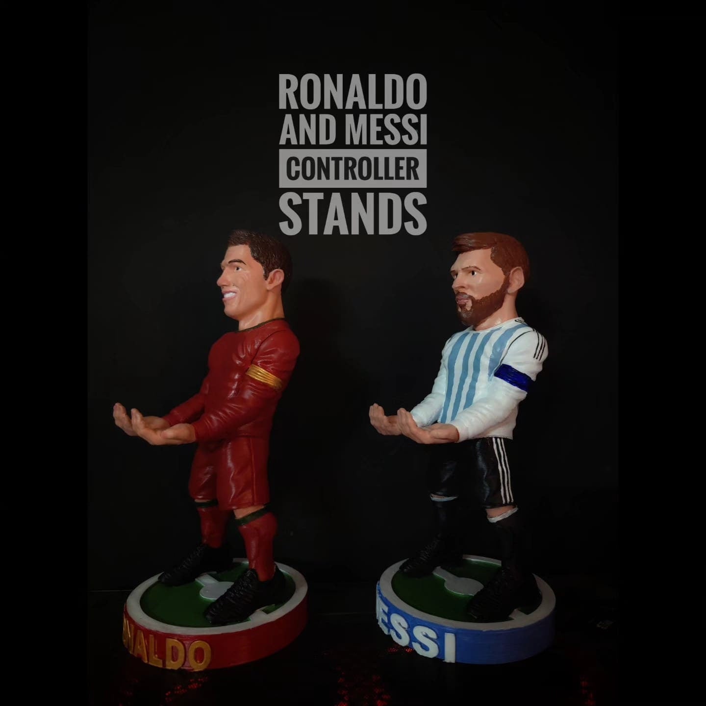 BUNDLE Ronaldo & Messi Universal Controller Stand STL Files for 3D Print - 3DSTLHUB
